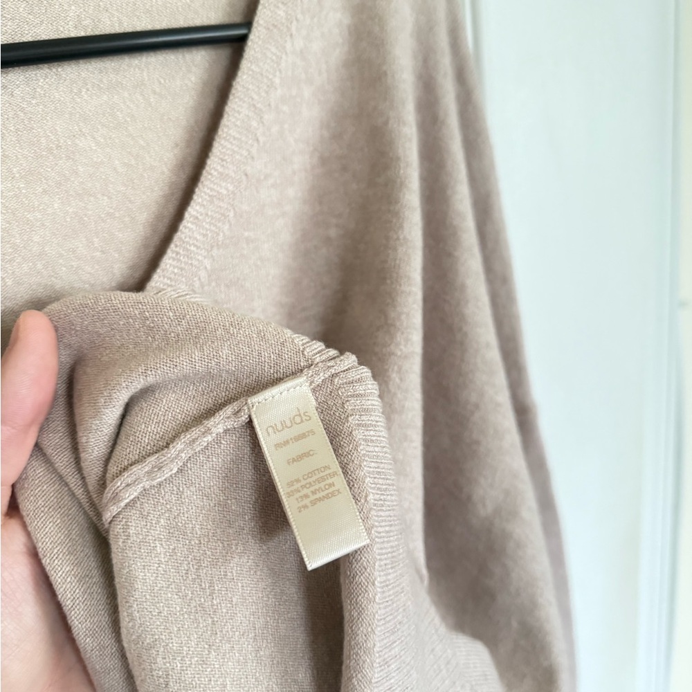 nuuds Women's Soft Beige V-Neck Sweater - Picture 5 of 6